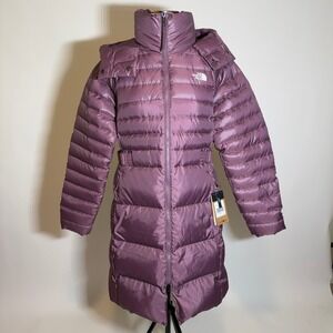 NWD North Face Ruby Belted Parka 600 Down Midnight Mauve Hooded Womens Medium M